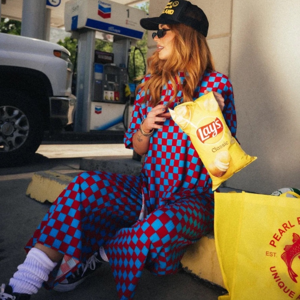 Lala Lex Ribbed Playsuit in All-Star Checkerboard